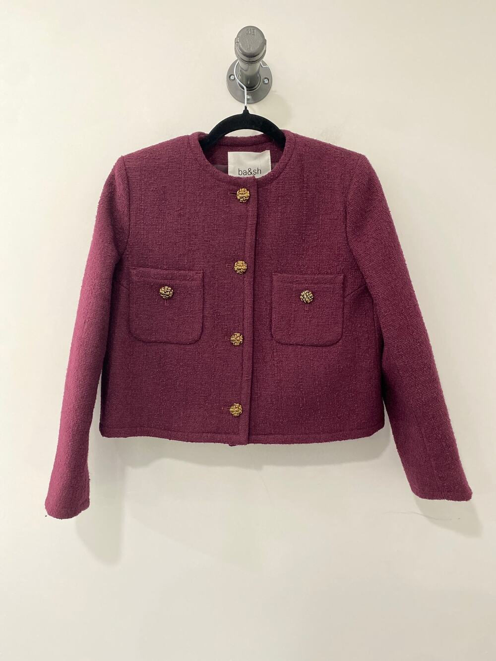 Ba&sh Lady Jacket Cotton Wool Blend Purple Size S